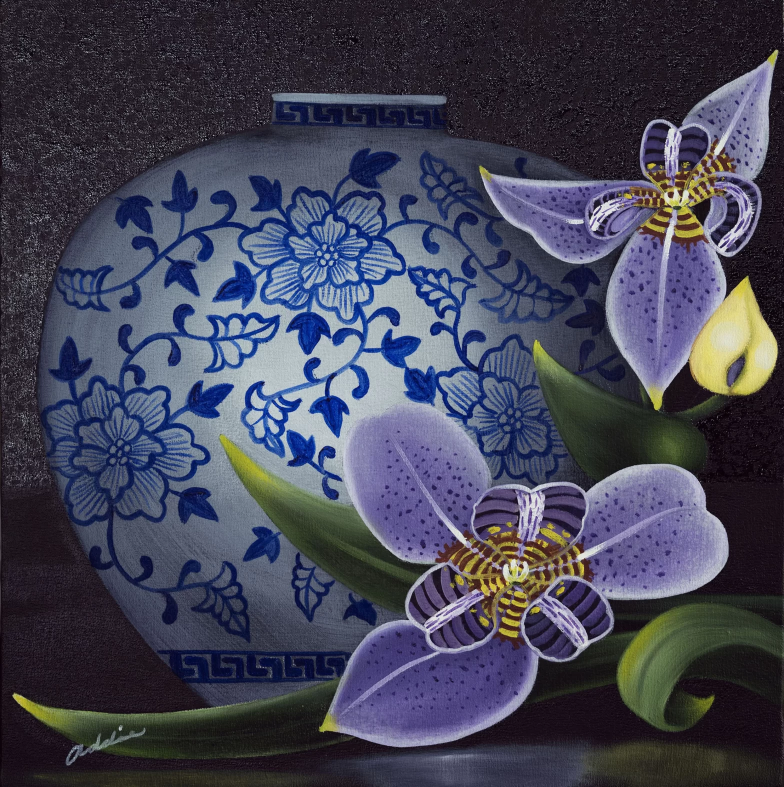 Purple Irises and Porcelain 2