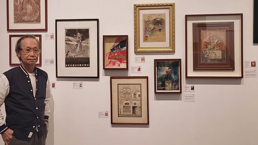 Pandy Aviado at the Timeless Strokes exhibit