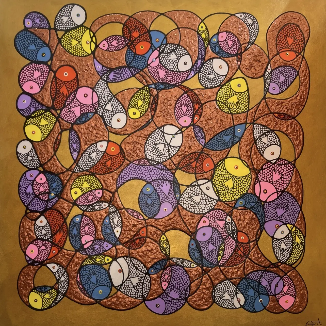 Lucky Fishkoiscribbles Series (Gold)