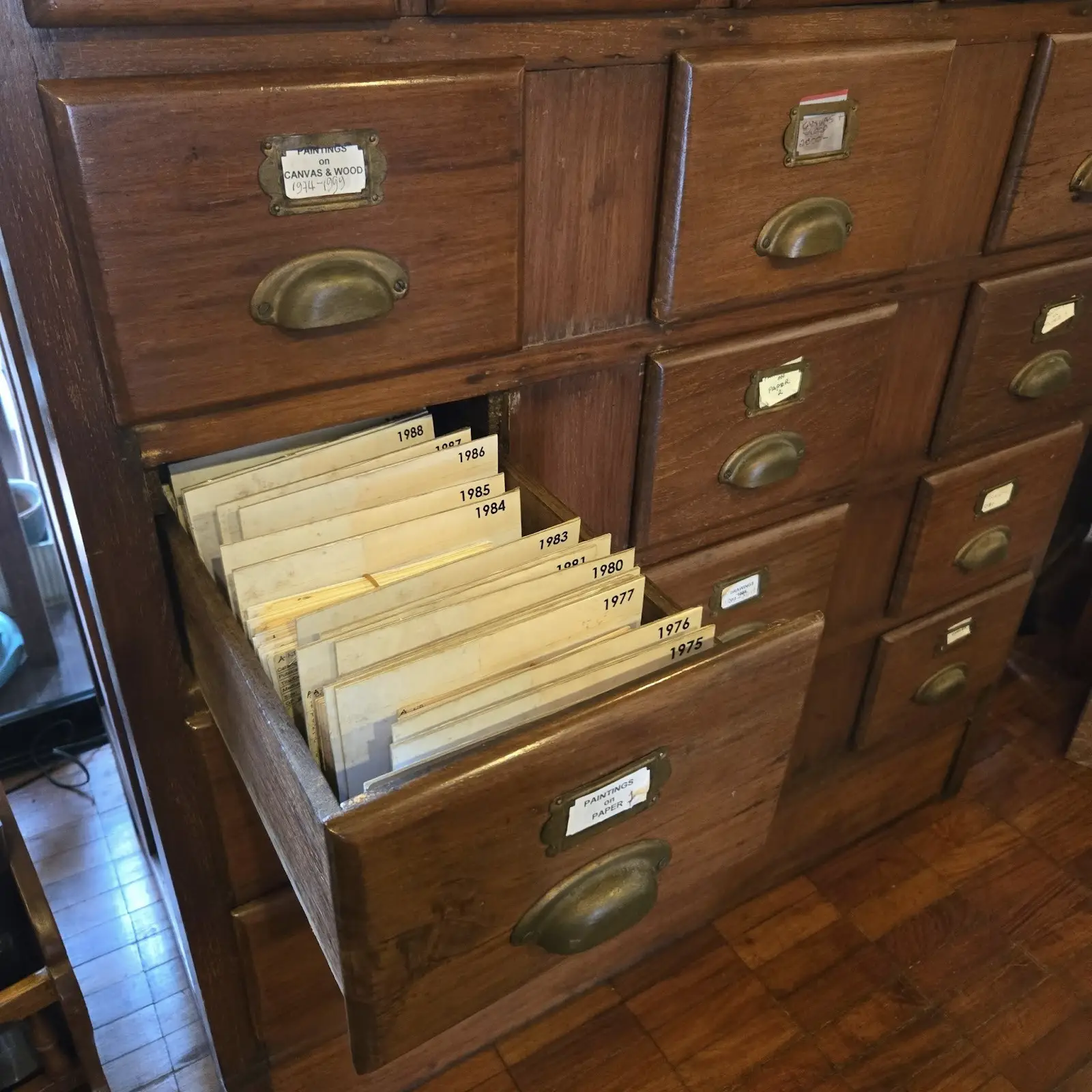 Beyond the finished work, physical archives provide a meticulous and tangible record of the artist's enduring process and history.